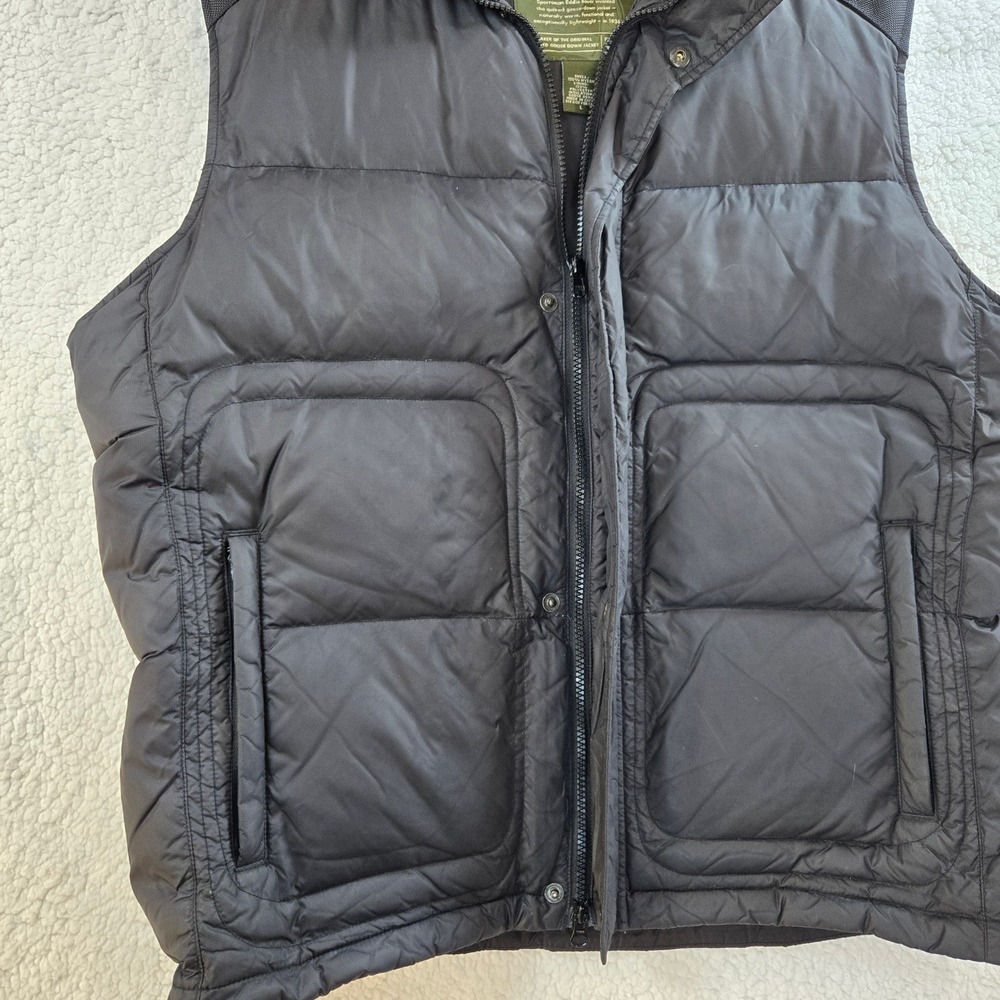 Eddie Bauer Mens L Black Down Vest Quilted‎ Goose Down Puffer Lightweight Casual - Picture 6 of 10
